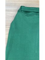 Conjunto Moletinho Saia Mid e Blusa Gola Alta Verde Militar