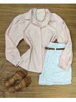 Camisa Risca De Giz Rosa