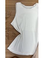 Blusa Canelada Regata Branca
