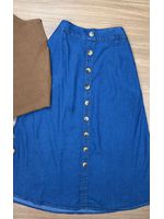 Saia Midi Jeans Tencel 