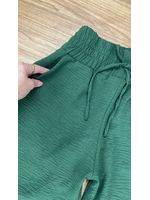 Calça pantalona crepe duna verde militar 