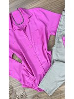 Camisa Viscose Bolsos Rosa 