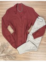 Camisa Viscose Bolsos Terra Cota 