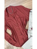 Camisa Viscose Bolsos Terra Cota 