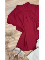 Blusa Manga Curta Crepe Cereja 