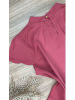 Blusa Manga Curta Crepe Coral