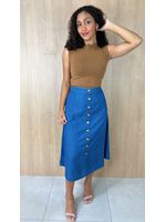 Saia Midi Jeans Tencel 