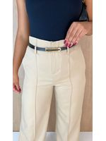Calça Wide Alfaiataria Bege