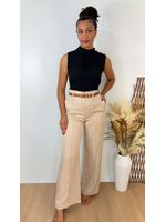 Blusa Regata Crepe com Gola Alta Preta