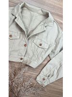 Jaqueta Sarja Cropped 