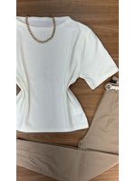 Blusa Modal Manga Curta Branca