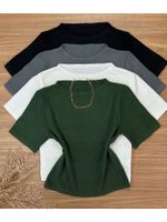 Blusa Modal Manga Curta Branca