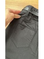 Calça Sarja Cenoura Preta com Cinto Fivela 