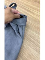 Saia Midi Suede Cinza