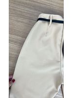 Calça Alfaiataria com Cinto Bege Claro