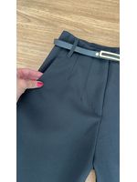 Calça Alfaiataria com Cinto Preta