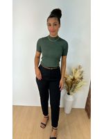 Blusa Modal Manga Curta Verde Militar 