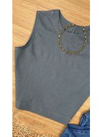 Blusa Cavada Linho Cinza