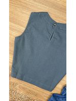 Blusa Cavada Linho Cinza