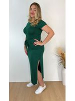 Vestido Malha com Amarração Verde Floresta