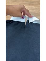 Blusa Tricô Preta Gola Bordada 