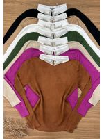 Blusa Tricô Branca Gola Bordada