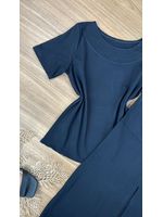 Conjunto Moletinho Saia Midi Preto