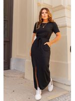 Conjunto Moletinho Saia Midi Preto