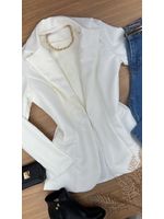 Blazer Alongado Alfaiataria Branco