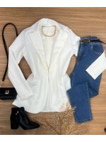 Blazer Alongado Alfaiataria Branco