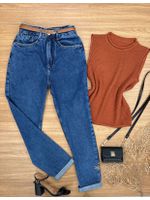 Calça mom jeans com Cinto
