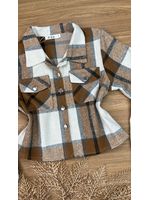 Camisa Flanelada Xadrez Max Cropped Caramelo