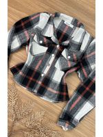 Camisa Flanelada Xadrez Max Cropped Preta