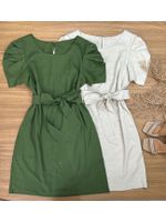 Vestido Curto Linho Cru