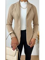 Blazer Alongado Alfaiataria Bege