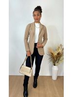 Blazer Alongado Alfaiataria Bege