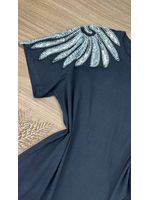 Blusa T-Shirt Luxo Bordada Preta