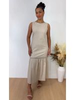 Vestido Longo Linho Cru 