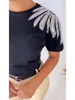 Blusa T-Shirt Luxo Bordada Preta