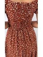 Vestido Midi Estampado Corset Marrom