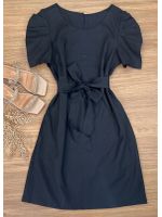 Vestido Curto Linho Preto 