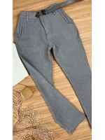 Calça Alfaiataria com Cinto Cinza