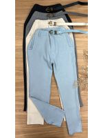 Calça Alfaiataria com Cinto Cinza