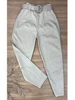 Calça Cenoura Bege com Cinto 