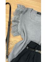 Blusa Manga Guipir Cinza