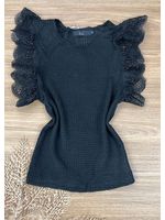 Blusa Manga Guipir Preta