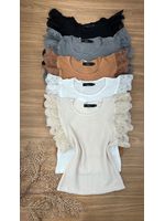 Blusa Manga Guipir Bege