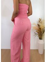 Conjunto Blusa Tomara que Caia e Calça Rosa