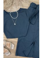 Conjunto Linho Saia Midi Preto