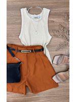 Blusa Regata Canelada Bege